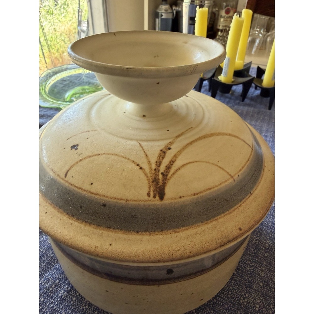 Vintage Studio Pottery Covered Dish Jar Stoneware Lidded Rustic VTG - Picture 2 of 14